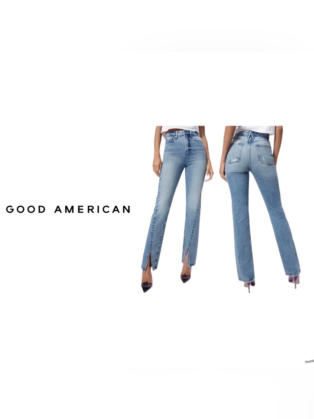 Good American Good Boy Twisted Slit Ankle - straight jeans size 2